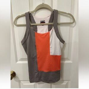 Bolle Gray and Orange Colorblock Tank Top Sz XS